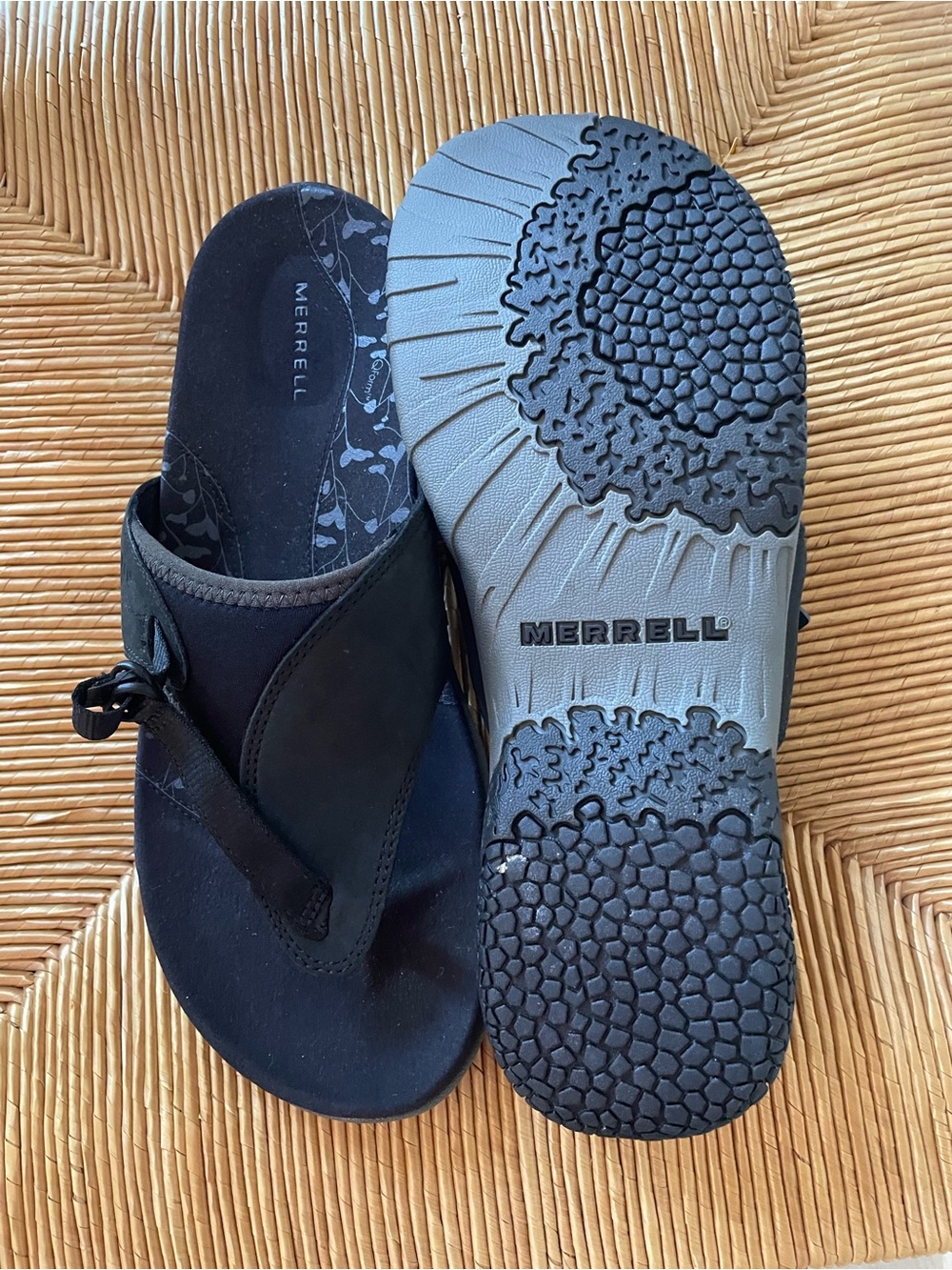 Merrell Terran Post II Thong Sandals Senise Black Gray Womens 8 UK 6 EU 39 - Picture 2 of 15